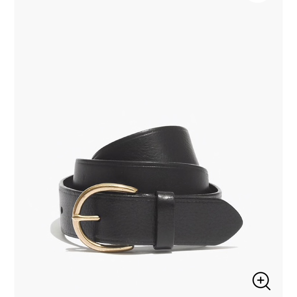 Black Medium Perfect Leather Belt Madewell size M